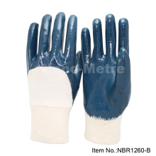 NMSAFETY blue nitrile coated interlock cotton liner industrial work glove